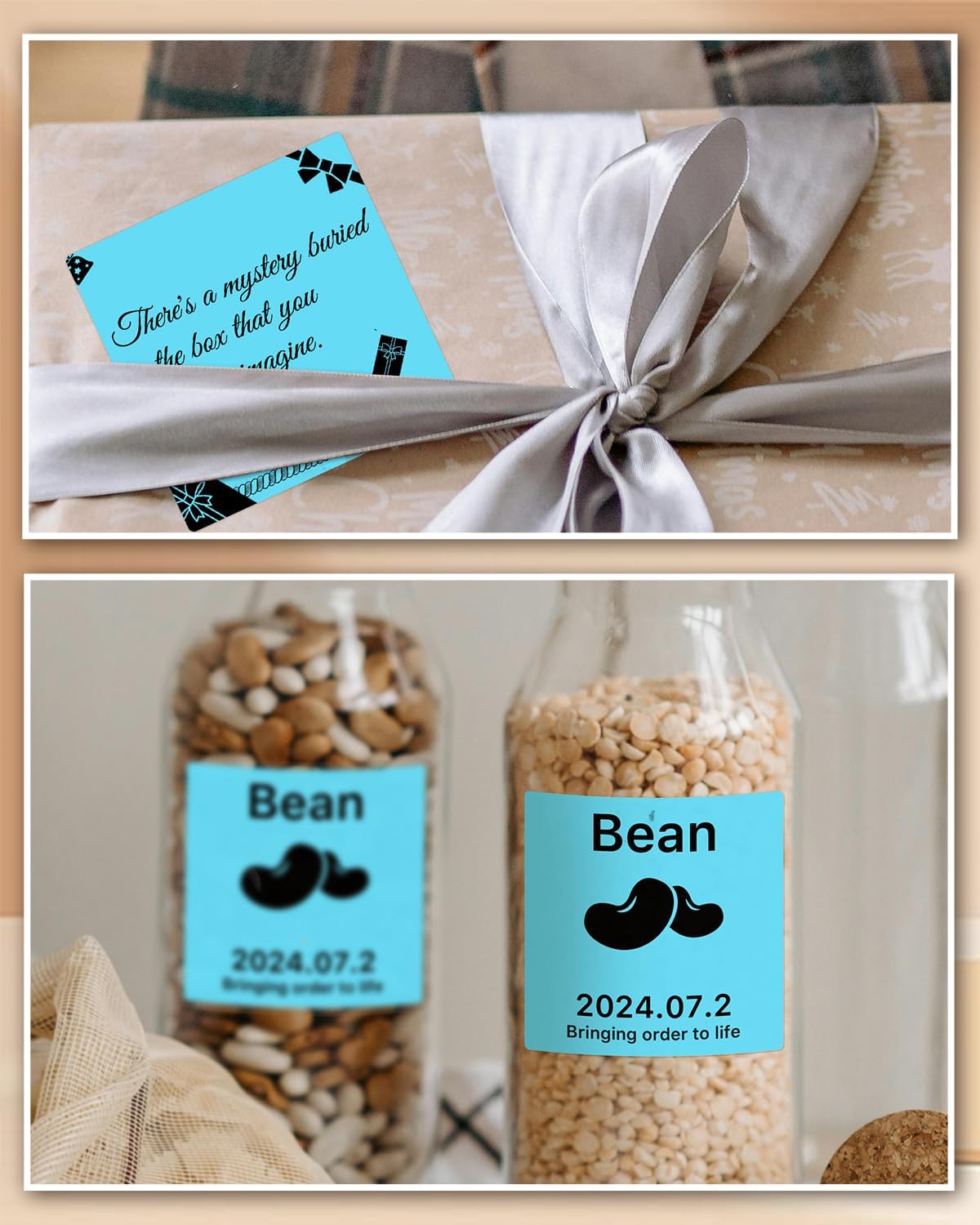 iEager Blue Square Thermal Label Stickers, 3" x 3" Self-Adhesive Square Direct Thermal Labels with Perforation Line, 500 Sheets/Roll