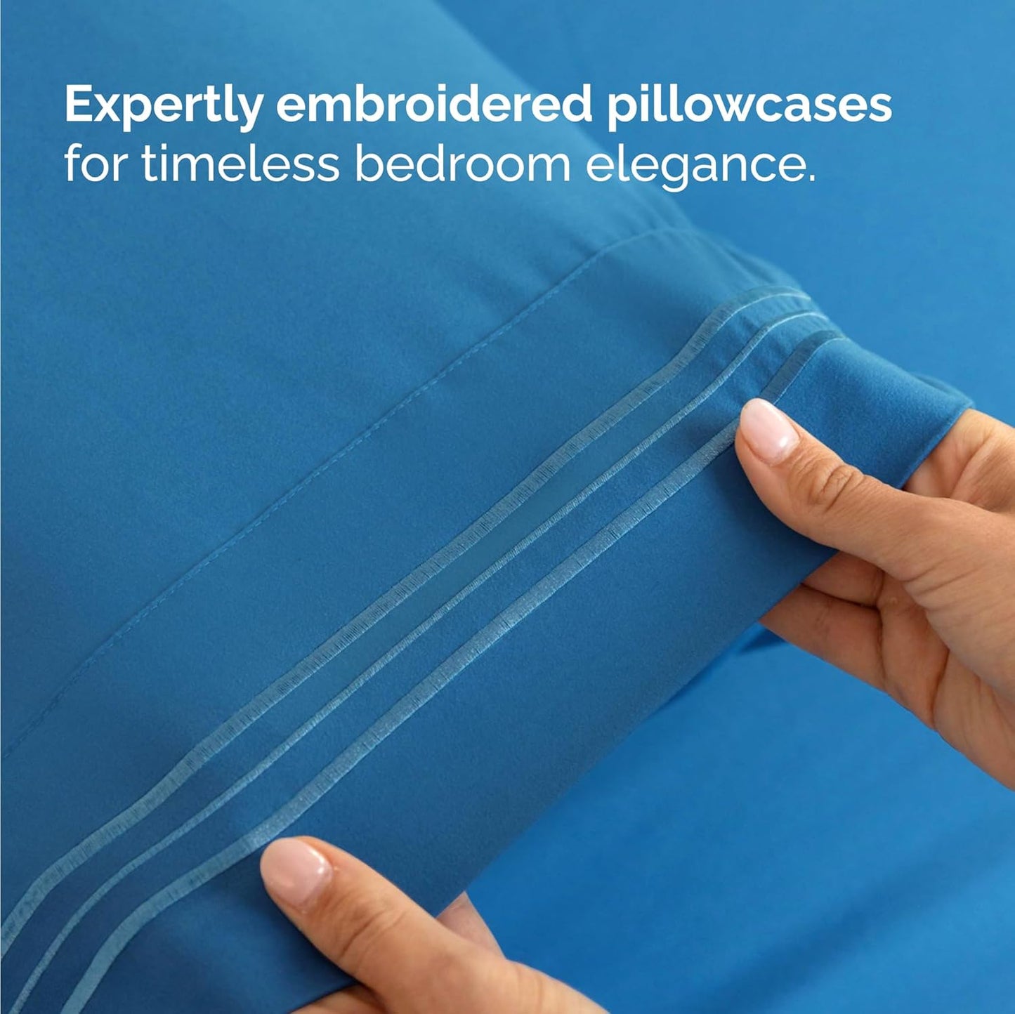 Twin Size 3 Piece Sheet Set - Comfy Breathable & Cooling Bed Sheets Set - Hotel Luxury Bedding for Women, Men, Kids, Teens, Boys & Girls - Deep Pockets, Soft and Wrinkle Free - Oeko-Tex - Denim Blue