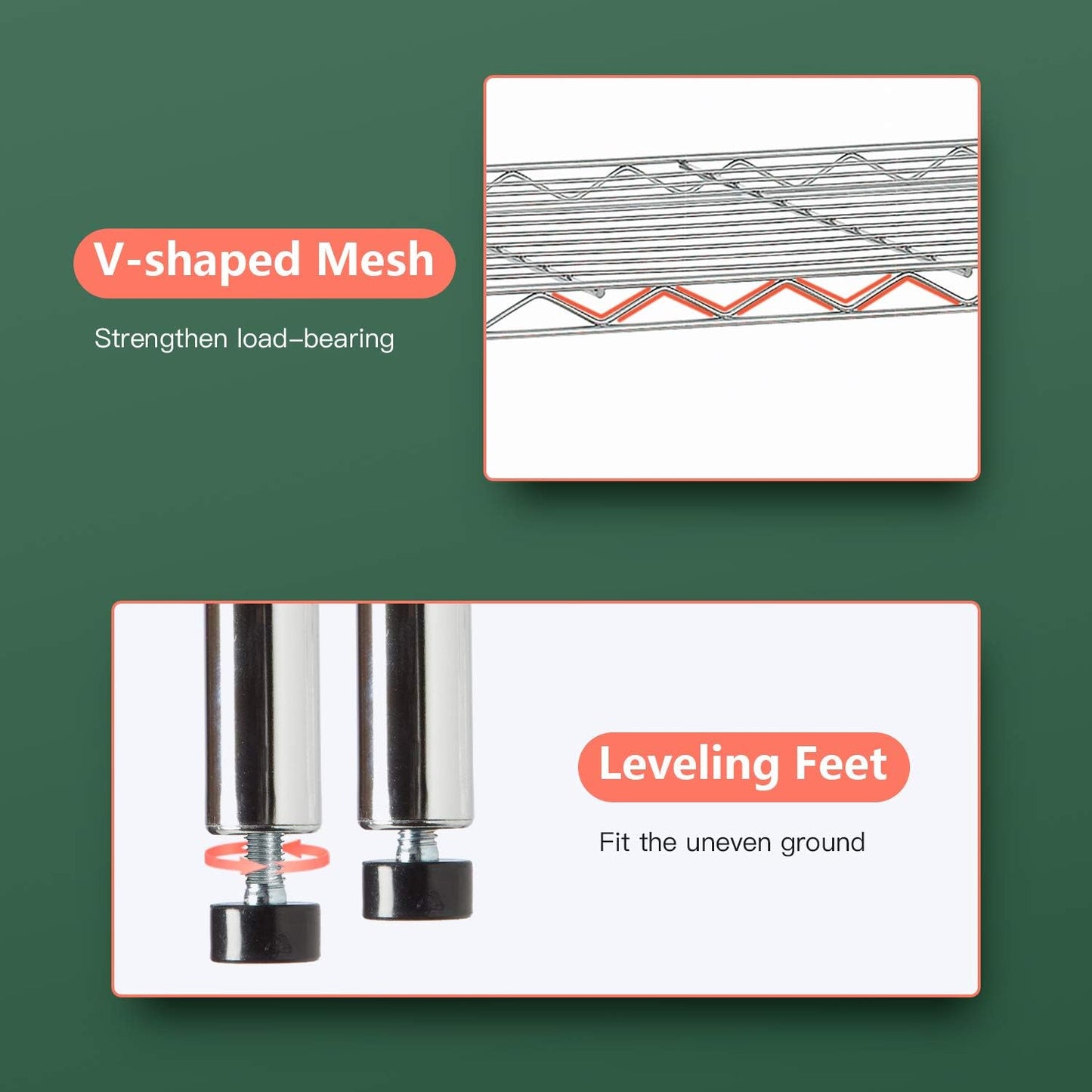 FDW 14" D×36" W×72" H Wire Shelving Unit Metal Shelf with 5 Tier Adjustable Layer Rack Commercial Strong Steel for Restaurant Garage Pantry Kitchen,Chrome