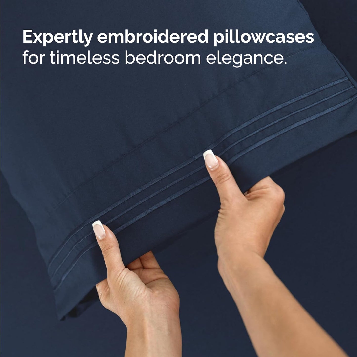 Twin Size 3 Piece Sheet Set - Comfy Breathable & Cooling Bed Sheets Set - Hotel Luxury Bedding for Women, Men, Kids, Teens, Boys & Girls - Deep Pockets, Ultra-Soft, Wrinkle Free - Oeko-Tex - Navy Blue