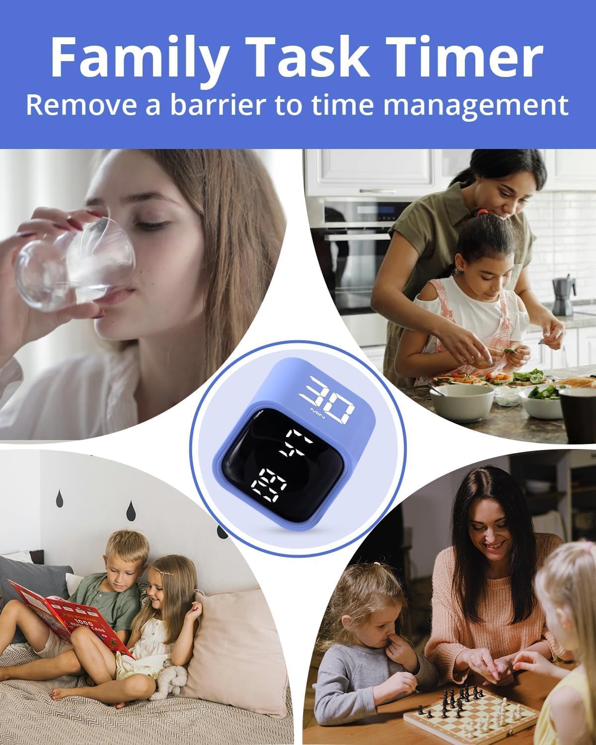 Productivity Timer Flip Gravity Sensor Cube Timer Countdown & Countup,Mute & Vibrate & Sound,5/10/30/60min & Custom Timing, Perfect for ADHD,Work,Learning,Kitchen Cooking