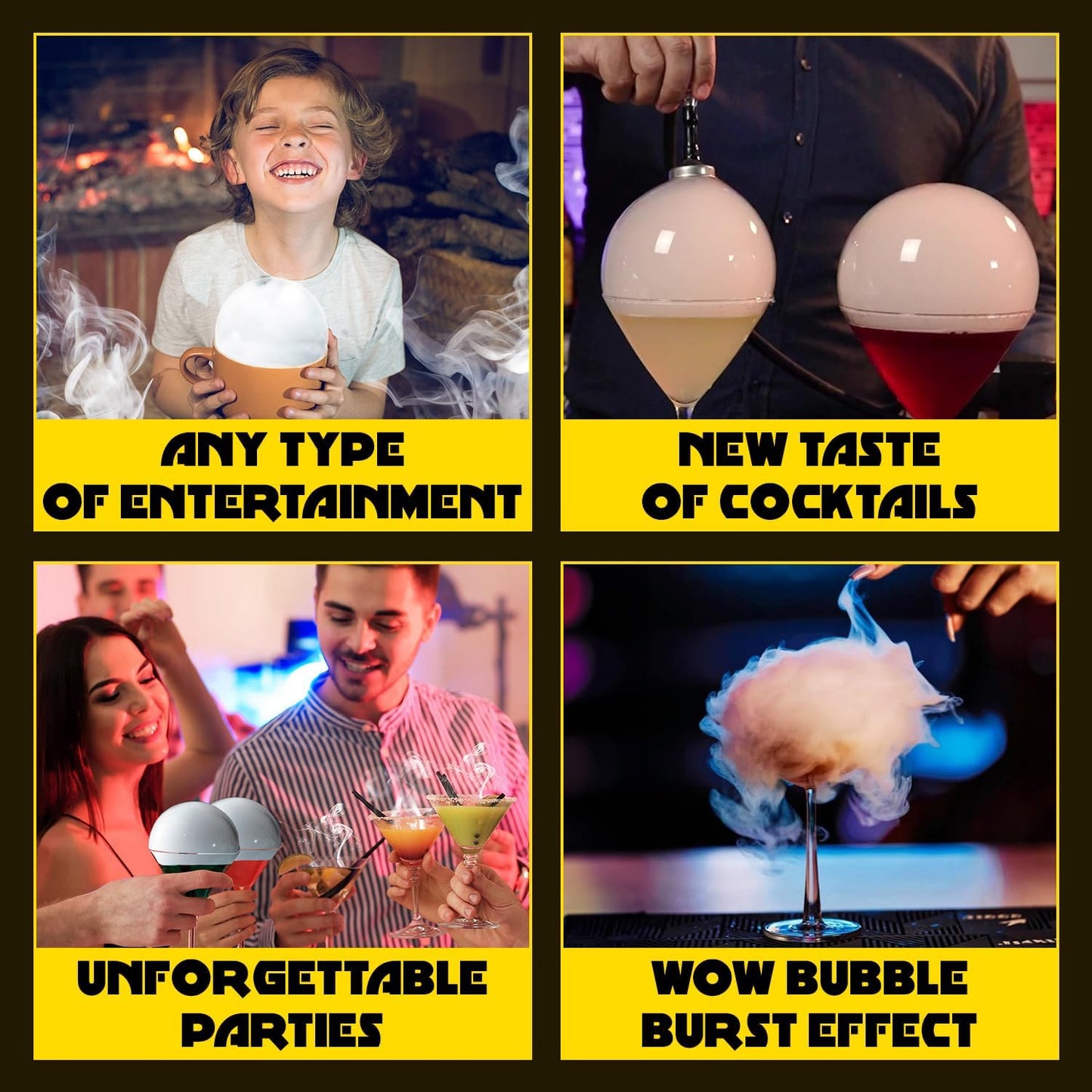 Cocktail Smoker Bubble Mixture for Smoke Infuser - 8oz, Smoker Machine and Wood Smoke Infuser Accessory - Cold Smoke for Drinks - made in USA