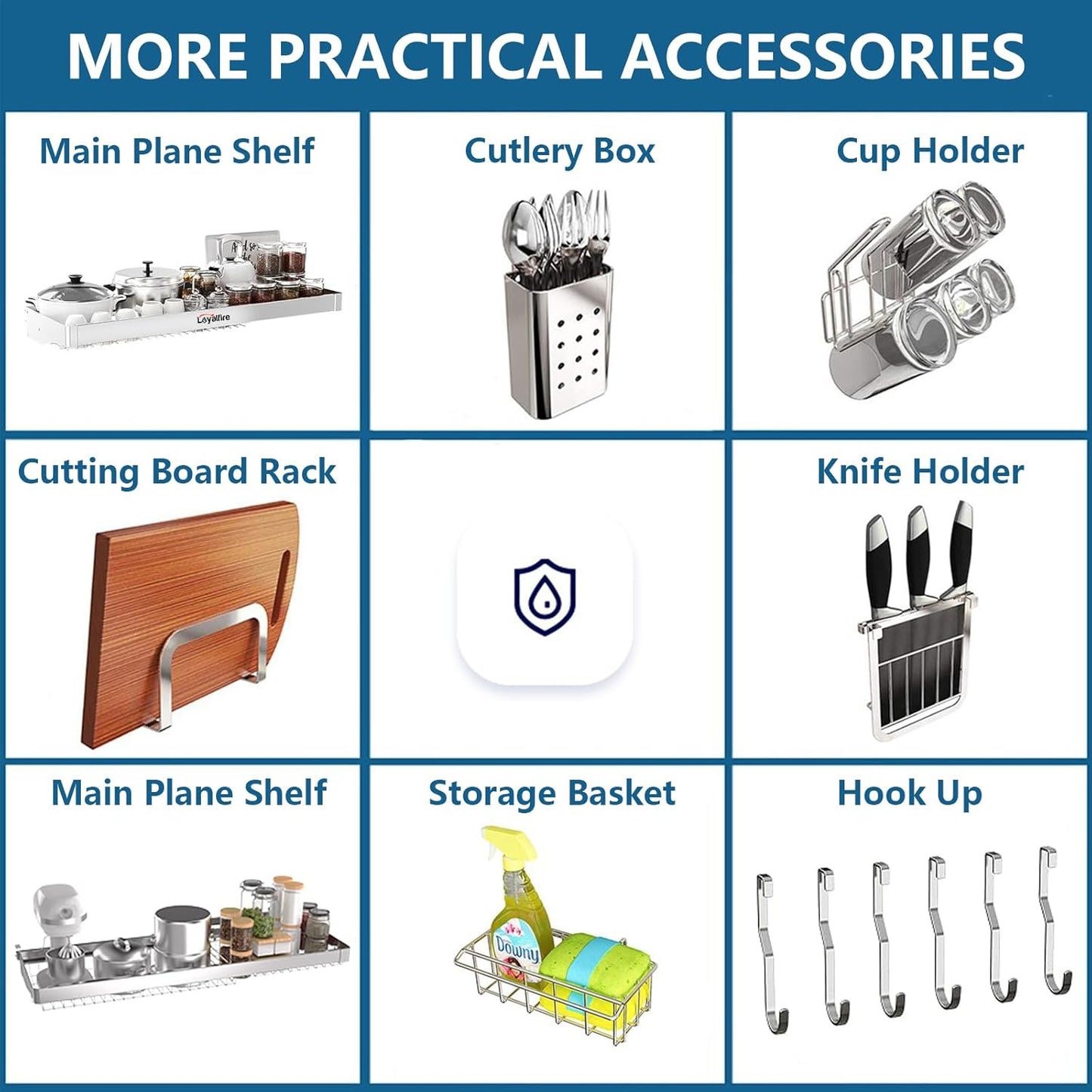 Over Sink Dish Drying Rack, 3 Tier Adjustable Length (20.87'' to 37.6'') Full Stainless Steel Large Storage Kitchen Dish Rack, Expandable Drainer Shelf Rack with Multifunctional Organizers