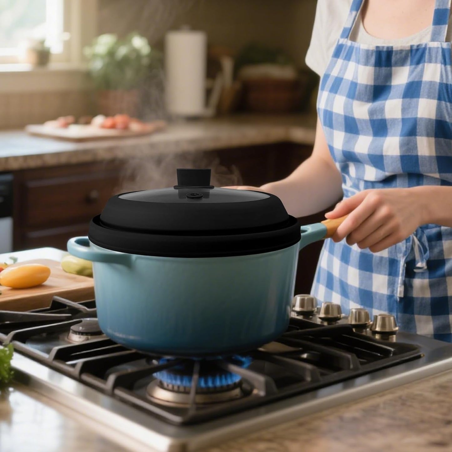 Microwave Splatter Cover Glass Microwave Cover for Food Collapsible Splatter Guard Lid with Silicone Handle for Pot Plate Bowl 9.8 Inch Black