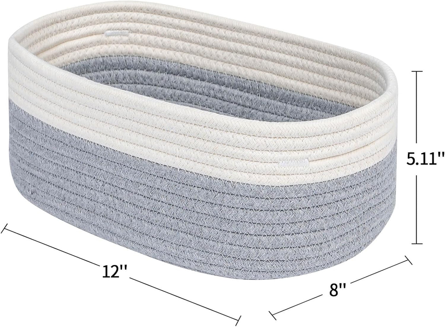 CubesLand Cube Shelf Storage Baskets for Organizing, Woven Shelf, Closet Bins Shelves Toy Basket Box Nursery Baby 2 Packs Organization Off White/Light Gray