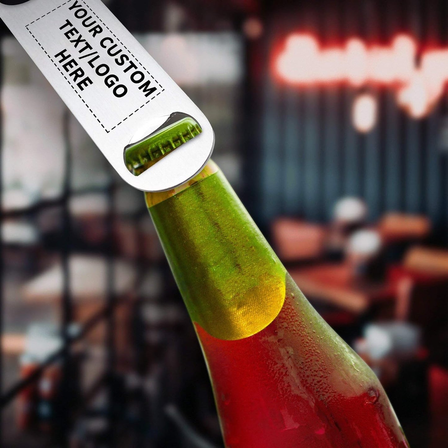 Custom Stainless Steel Beer Bottle Openers Set of 10, Personalized Bulk Pack - Bartender Kit, Bar Accessories, Perfect for Parties, Indoor & Outdoor Events - Silver