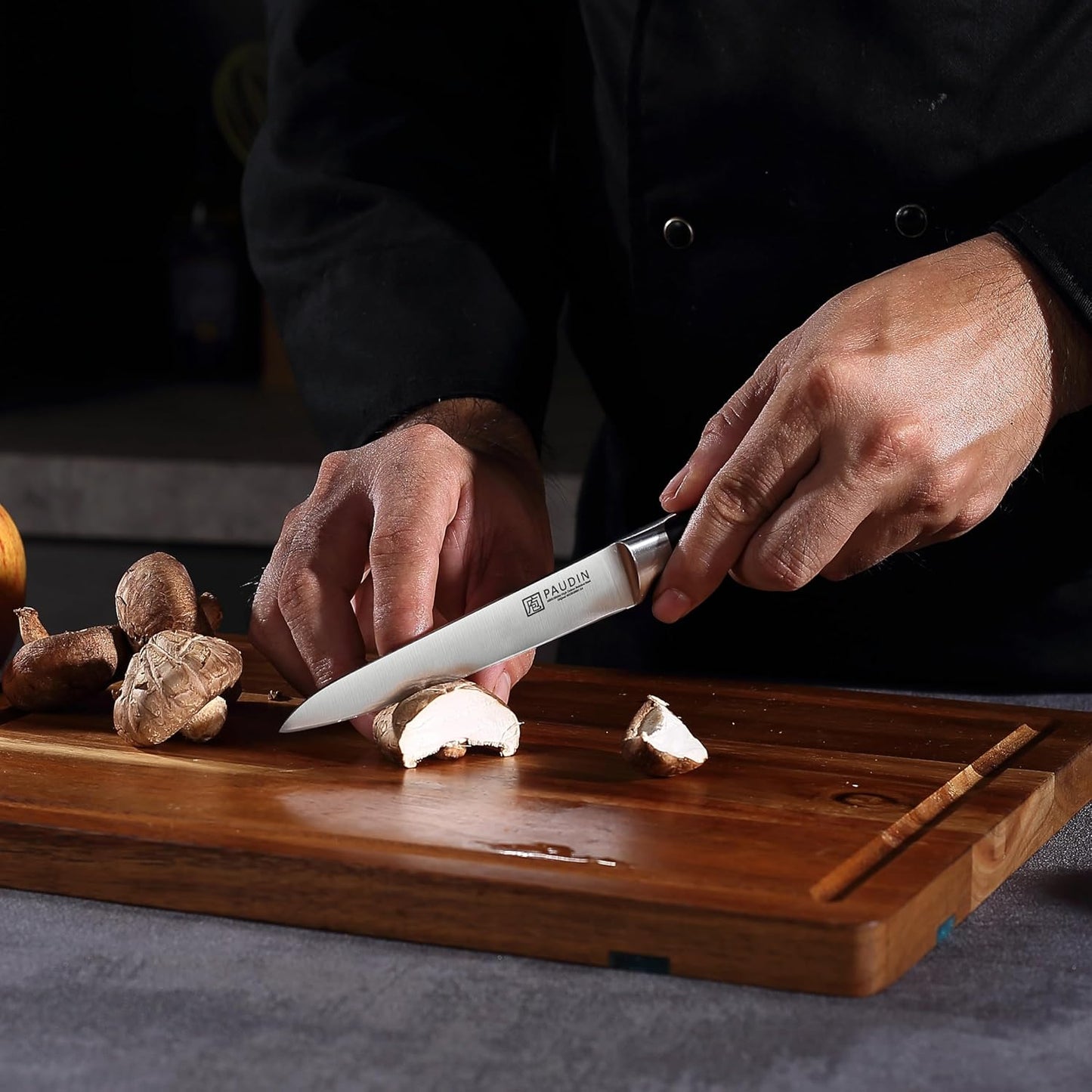 PAUDIN Kitchen Knives Set, Switzer 3-Piece Chefs Knife Set High Carbon Stainless Steel with Ultra Sharp Blade & Plastic Handle Professional Chef Knives