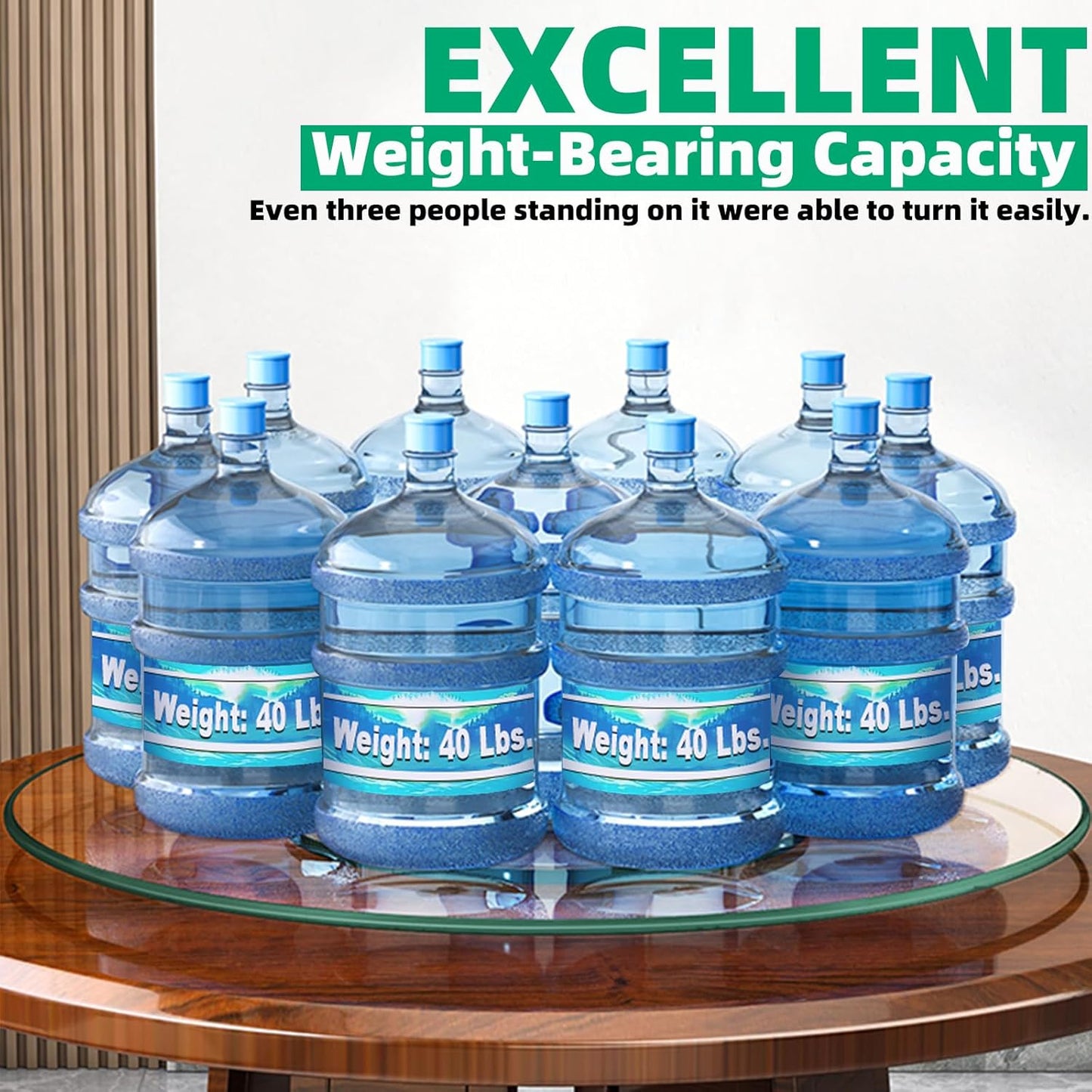 22.8" Lazy Susan for Table Top Tempered Glass Rotating Serving Tray for Dining Table, Kitchen Lazy Susan Organizer Spinning Rotating Food Server Party Centerpieces Heavy Duty (58cm / 22.8in)