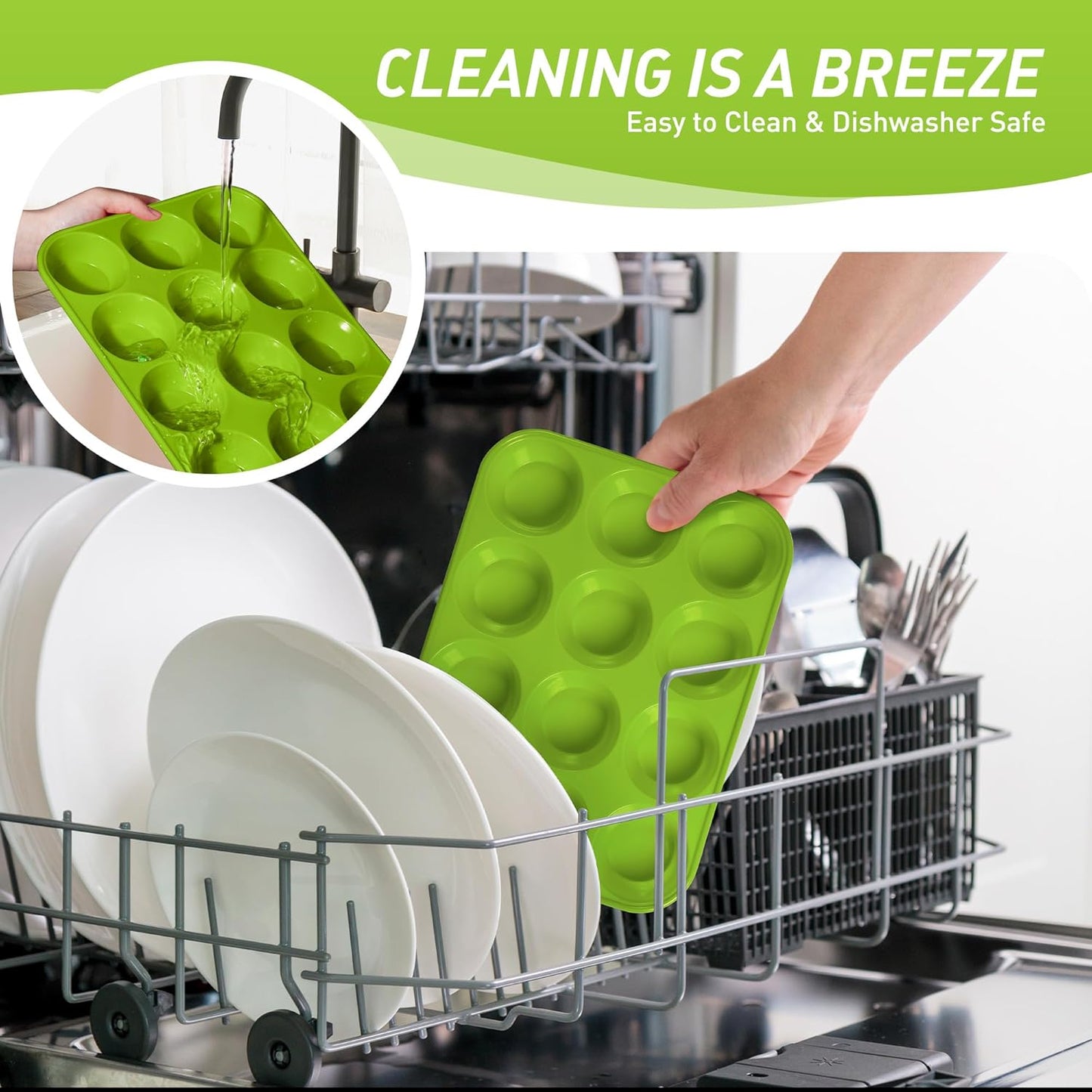 2 Pack 12 Cups Silicone Muffin Pan with Metal Reinforced Frame Regular Size Silicone Molds Cupcake Cake Baking Pans Cookie Baking Chocoflan Cupcake Mold Kitchen Baking Mold Tools for Cooking