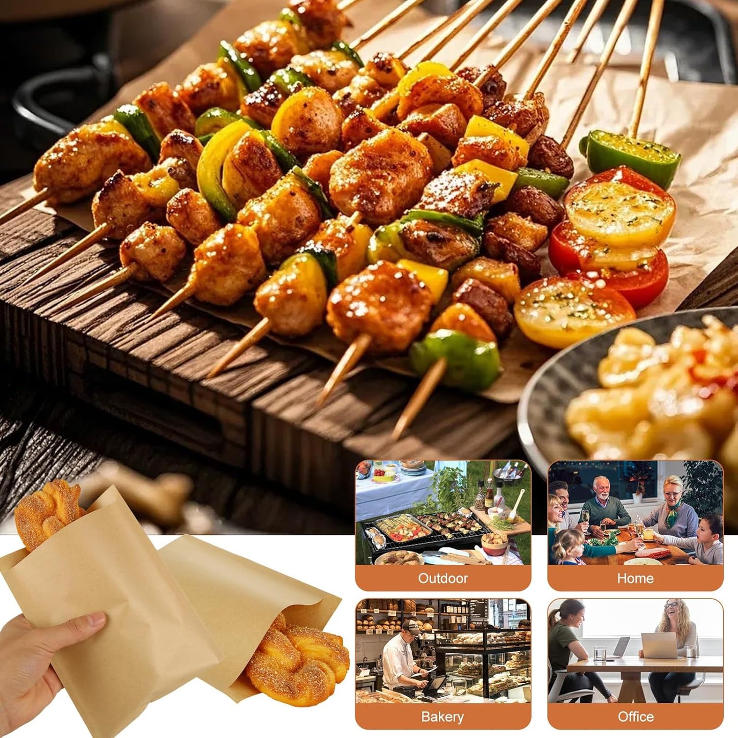 800 Pack Wax Paper Sandwich Bags 8x6 inch Wax Paper Bags, Greaseproof Bag Paper Cookie Bags Bakery Wax Bag for Food, Sandwich, Snacks, Cookie, Candies and More