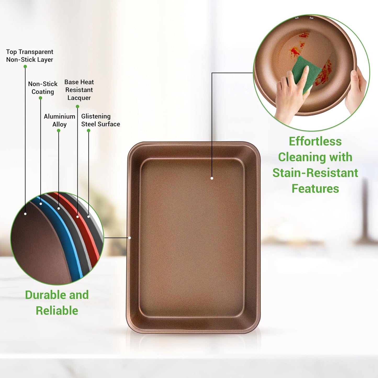 20-Piece Nonstick Kitchen Cookware Set - PTFE/PFOA/PFOS-Free Heat Resistant Lacquer Kitchen Ware Pots Baking Pan Set w/ Saucepan, Frying Pans, Cooking Pots, Oven Pot, Lids, Utensil - NutriChef NCCW20S