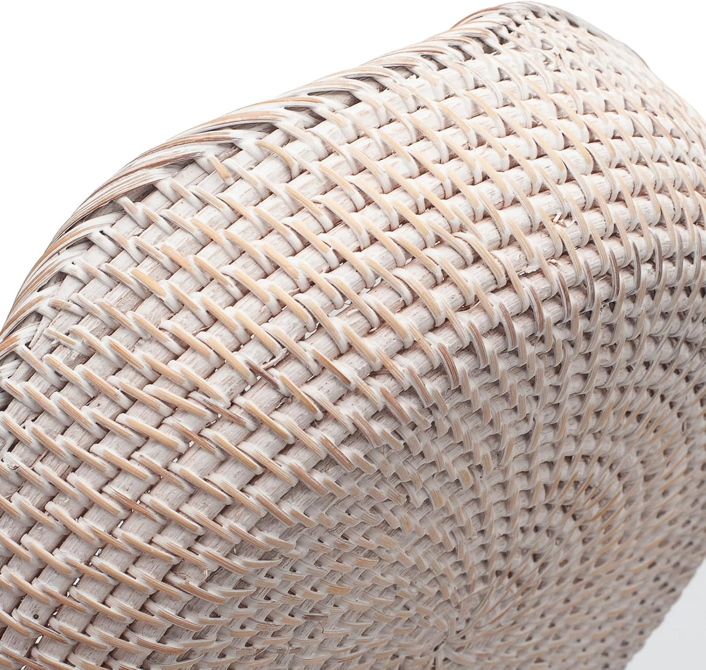 YANGQIHOME Rattan Round Fruit Baskets, Wicker Storage Bowls, Natural Woven Serving Basket Bowls, Decorative Baskets for Kitchen Counter Organizing, Whitewash, Set of 3