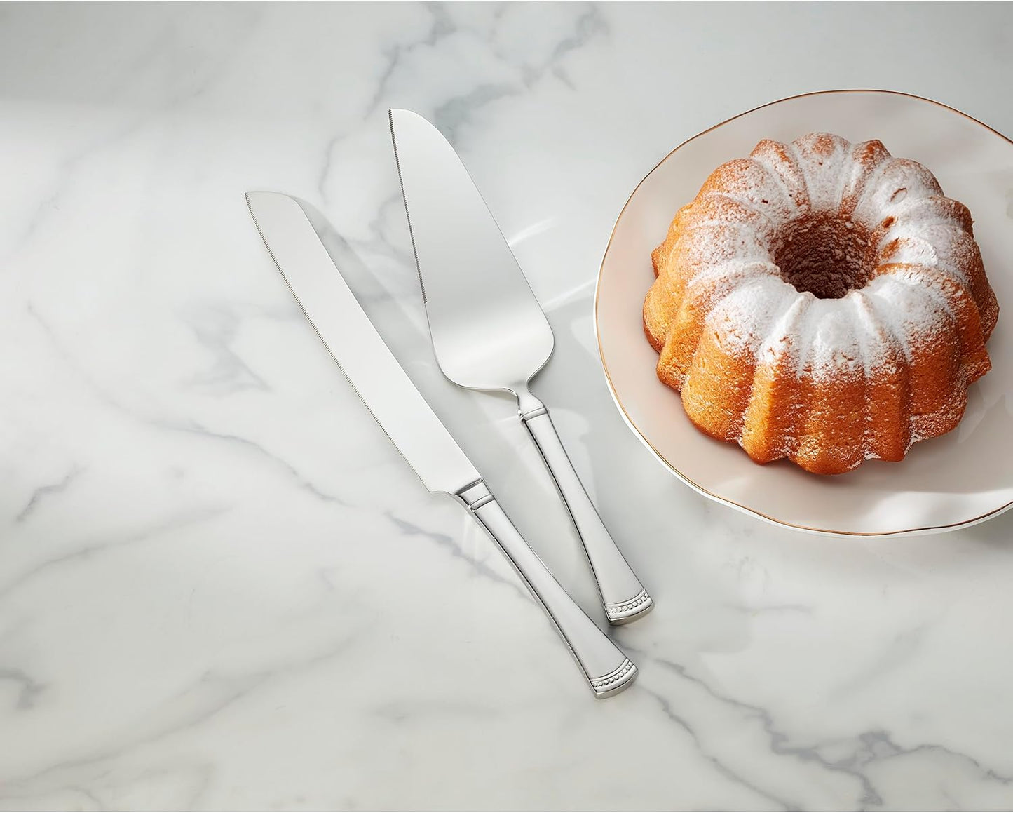 LENOX Portola 2-Piece Dessert Set, 2 Count, Metallic