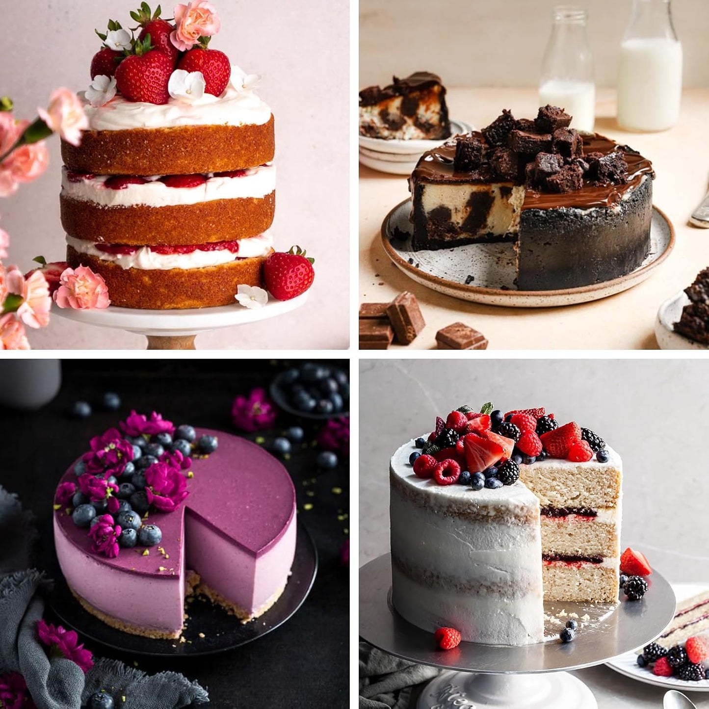 HUAKENER 6 Inch Cake Pan - Set of 3 Round Cake Pans with 100 Pieces Parchment Paper, Non-stick Cake Baking Pans, Dishwasher Safe