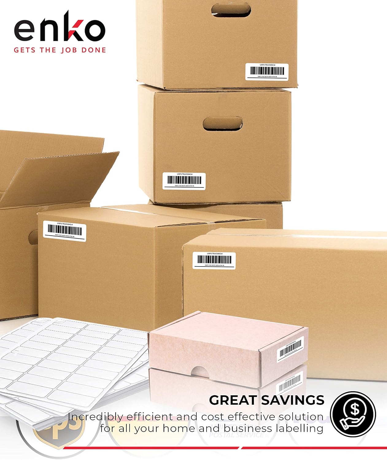 enKo 2 x 4 Inch Label - White Blank - 10 Up Address Mailing Labels for Laser Inkjet Printer (100 Sheets, 1000 Labels)