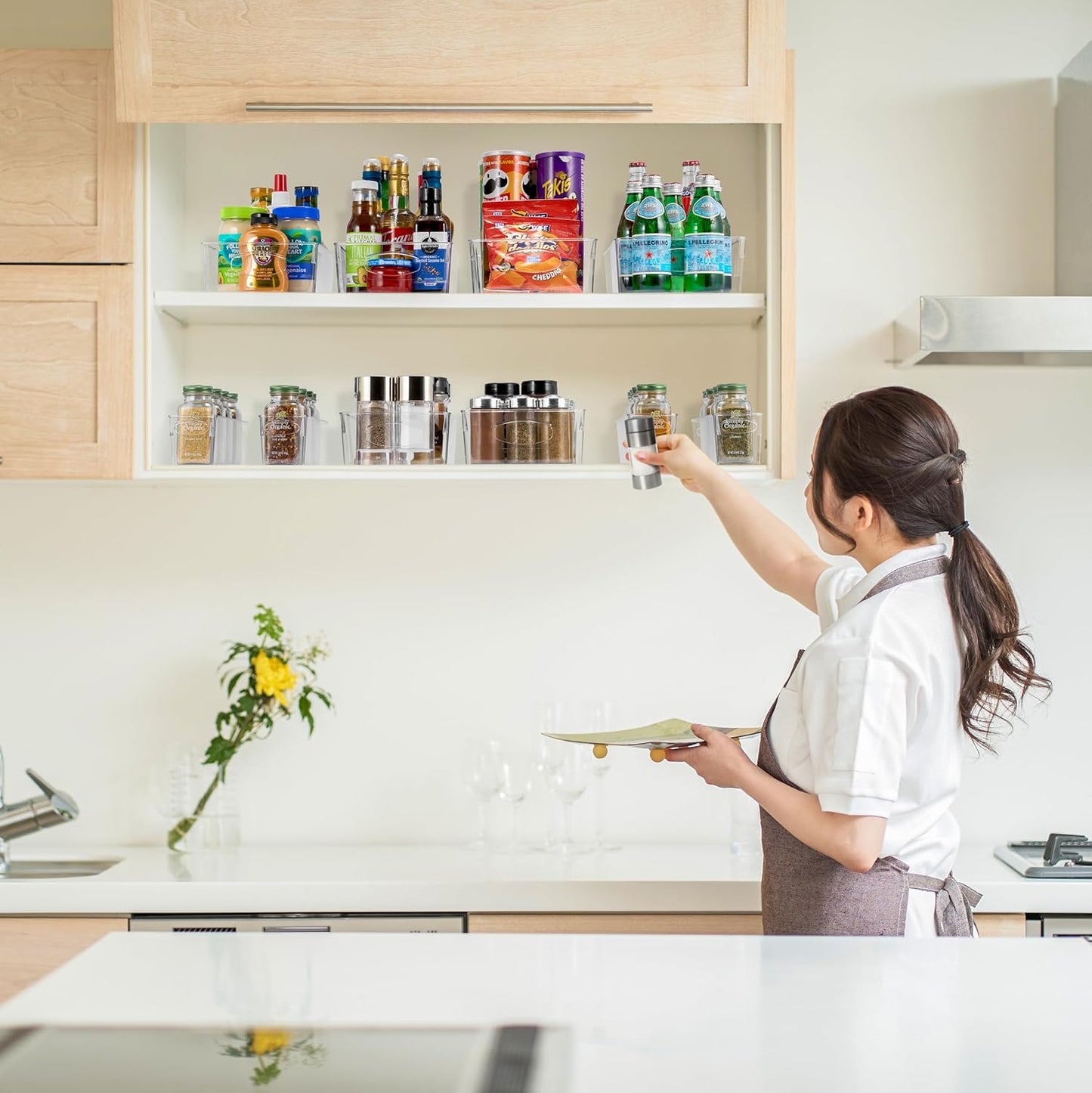 Sorbus 10-Pack Small Clear Plastic Organizing Bins – Clear Bins for Organizing, Refrigerator Organizers, Fridge Organizer, Pantry Storage, Kitchen Organizer, and Pantry Organizers and Storage Bins