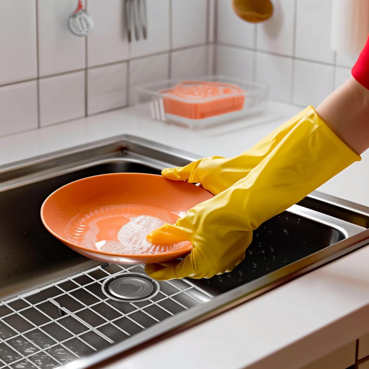 iPEGTOP Sink Bottom Grid, 3-Piece Stainless Steel Sink Protector 28-1/4" x 14-1/4" Side Drain Hole, Sink Grate for Bottom of Kitchen Sink Single Sink Bowl with Sink Hole Cover