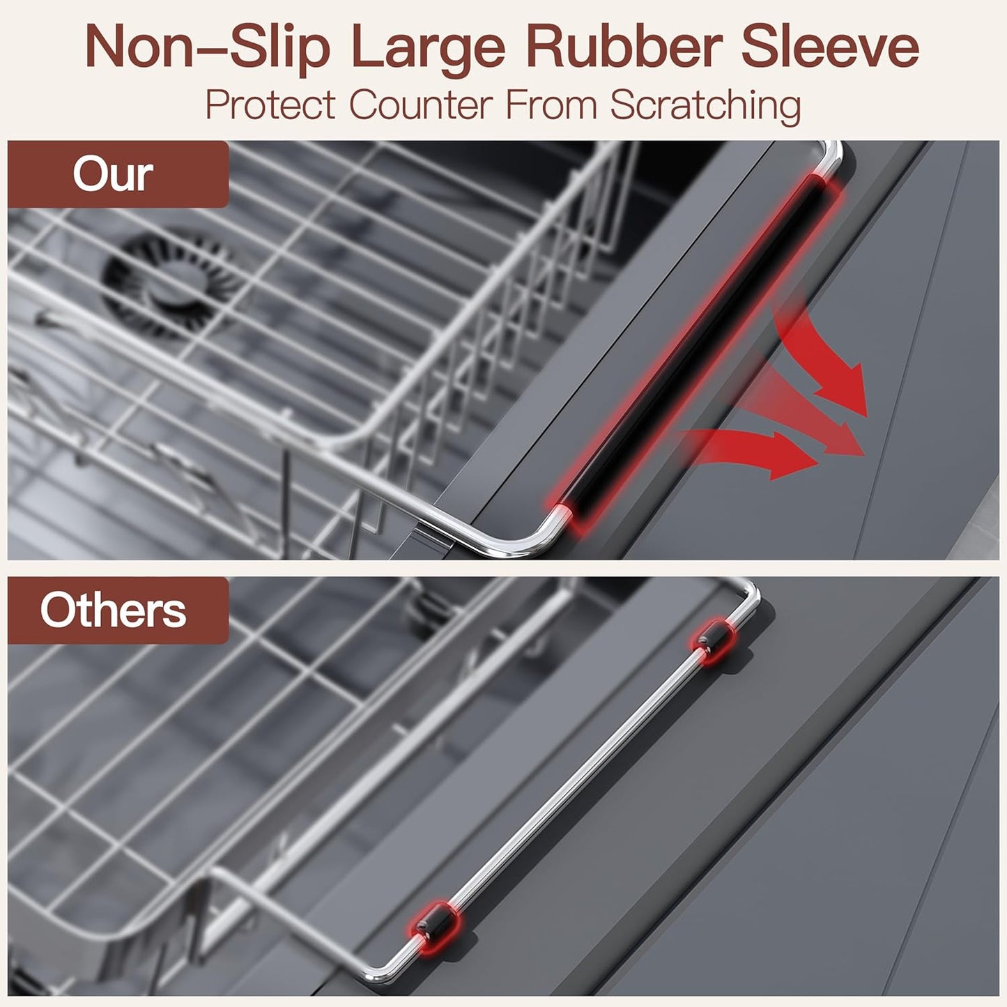 Over the Sink Expandable Dish Drainer Drying Rack In Stainless Steel for Small Kitchen, Counter Space Saving Modern Compact Metal Above Plate Dryer Strainer, Adjustable Hanging Inside Drain Holder