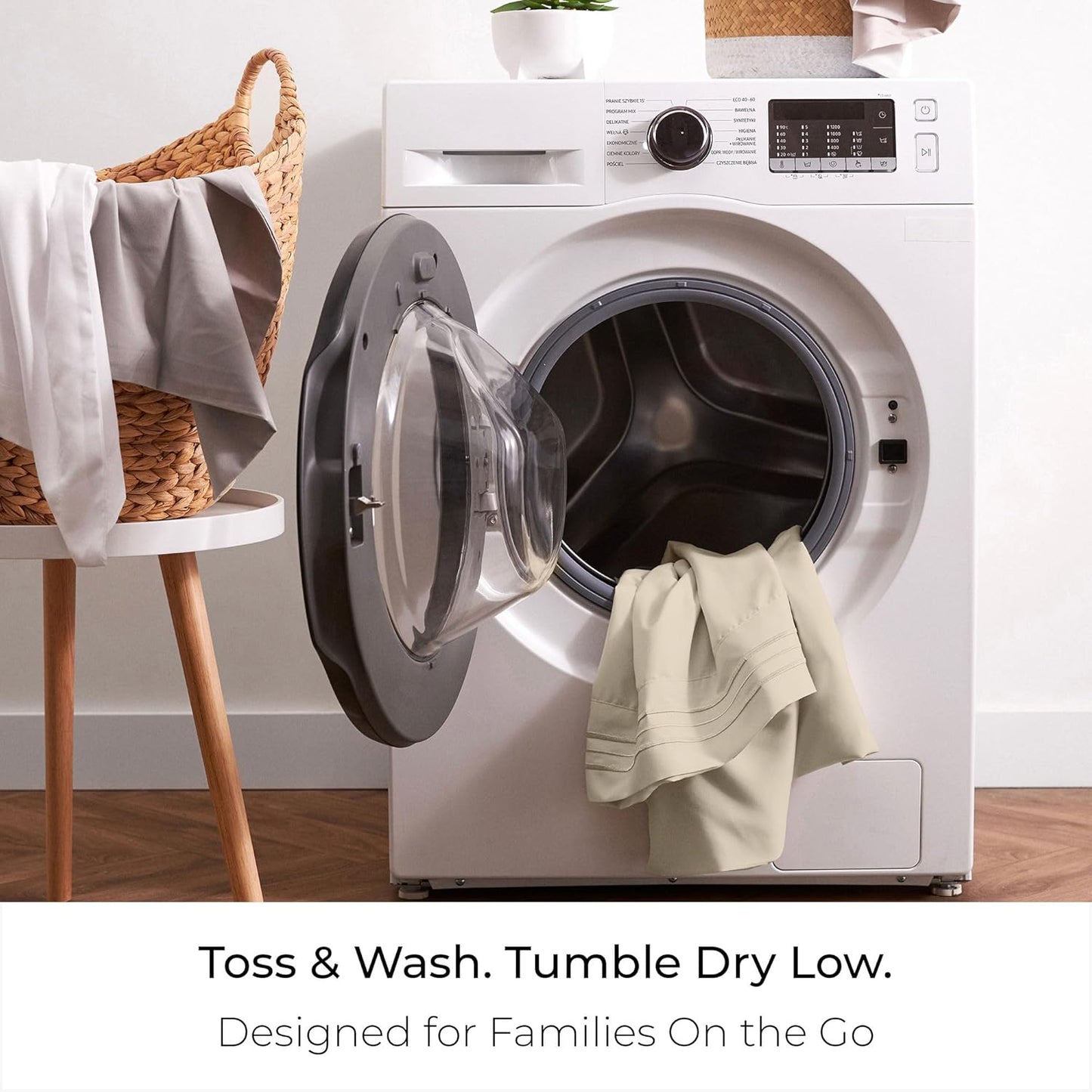 Mellanni Full Sheets Set - 4 PC Iconic Collection Bedding - Hotel Luxury, Extra Soft, Cooling Bed Sheets - Wrinkle, Fade, Stain Resistant (Full, Beige)