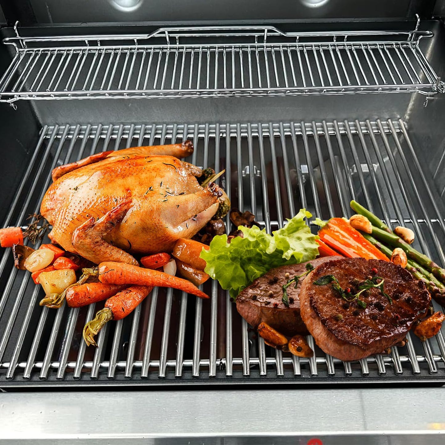 KEESHA 304 Food Grade Stainless Steel Grates Insert for Weber Crafted Genesis II 400 Series Grill Grates for Weber Genesis ll E-410/S-410, LX E-410/LX E-440, E435/S 435, SE-410, LX 440/LX S-440