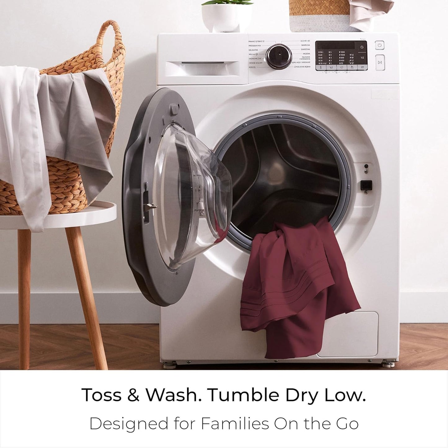 Mellanni King Sheets Set - 4 PC Iconic Collection Bedding - Hotel Luxury, Extra Soft, Cooling Bed Sheets - Wrinkle, Fade, Stain Resistant (King, Burgundy)