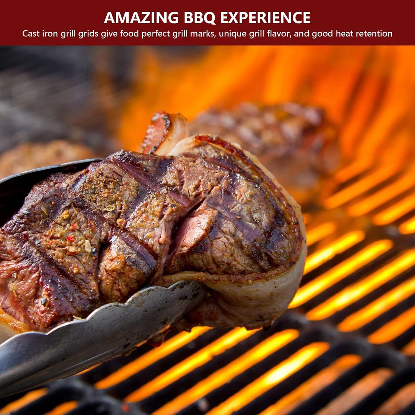 Grill Grates for Char Griller Replacement Parts Cast Iron Chargriller Cooking Grate 2121 2123 2222 2828 3001 3030 3725 4000 5050 5252 5650 9020 Charcoal Smoker Rack BBQ 19 3/4" x 20 1/4"