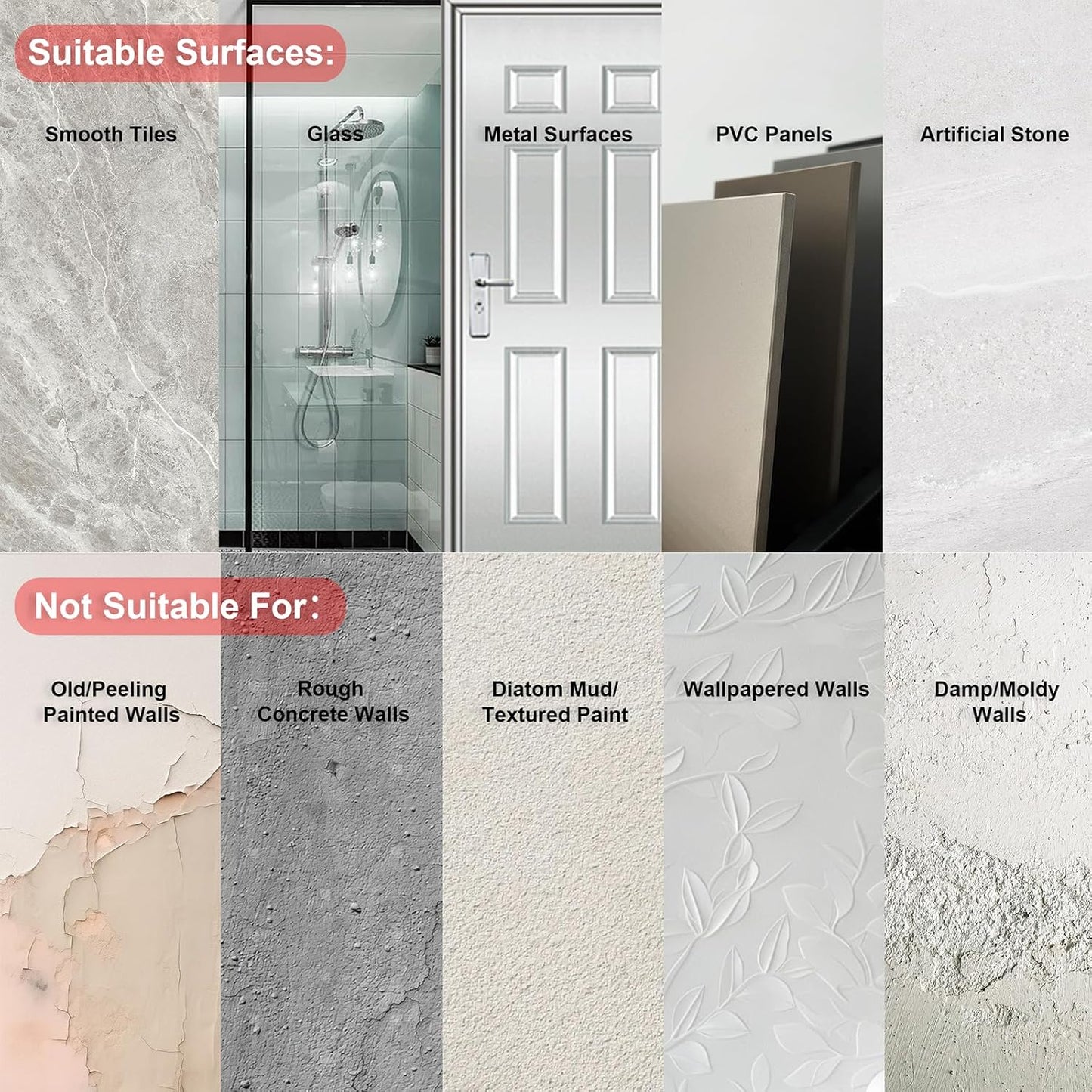 Aluminum Wall Hooks, No Drill Damage-Free Adhesive Hook, Product for Hanging Heavy Duty for Bathroom Kitchen Home (Single Square Black Hook, 4)