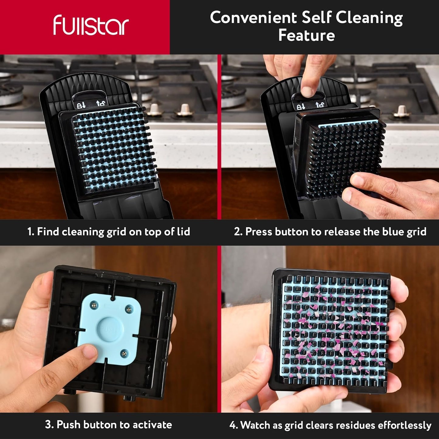 Fullstar Vegetable Chopper & Mandoline Slicer for Kitchen - Food Chopper with Container, Cheese Grater, Home Essentials & Kitchen Gadgets (All in 1, Black)