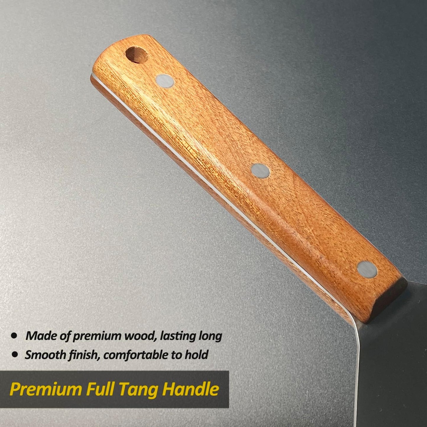 Stainless Steel Spatula Set, Grill Spatula Set with Full Tang Handle & Beveled Edges, Long Wide Spatula for Cast Iron Griddle BBQ Flat Top Grill, Pancake Turner, Smash Burgers Metal Flipper