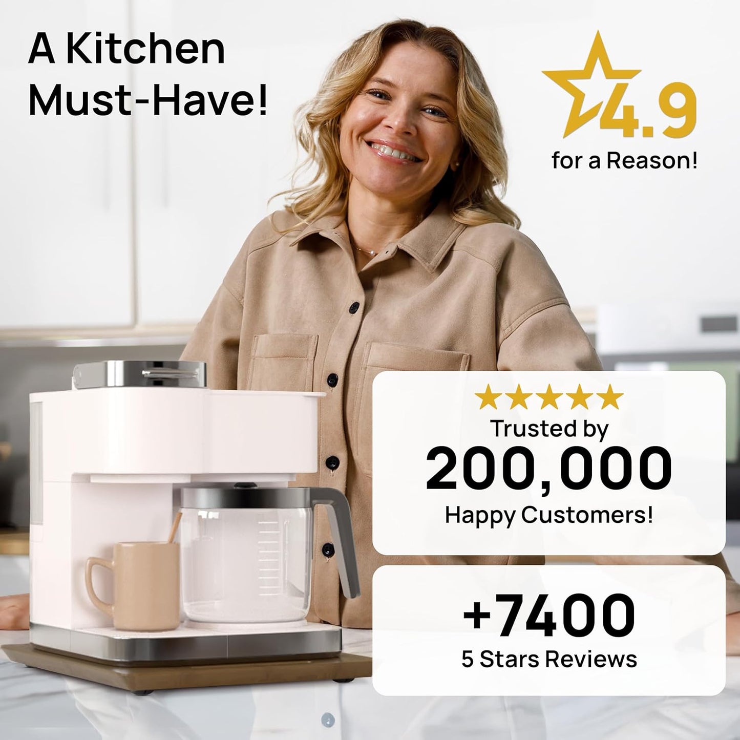 Ibyx Elegant Sliding Tray for Your Coffee Maker & Heavy Kitchen Appliances - Sturdy, Slides Easily from Under The Cabinet (Brown, 12”W x 16”D)