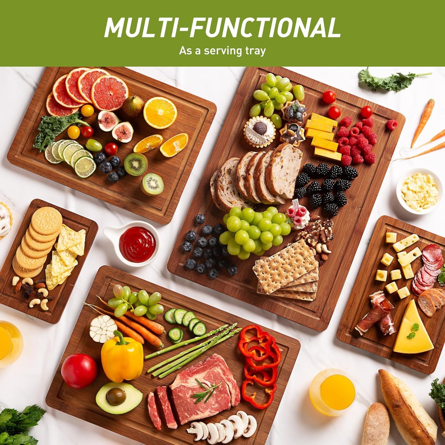 Bamboo Cutting Board Set Non Slip Feet Over Sink Best Grandpa Grandfather Elder Men Father Day Grandparents Great Papaw Peepaw Grampy Pawpaw Granddad Happy Birthday Christmas Xmas