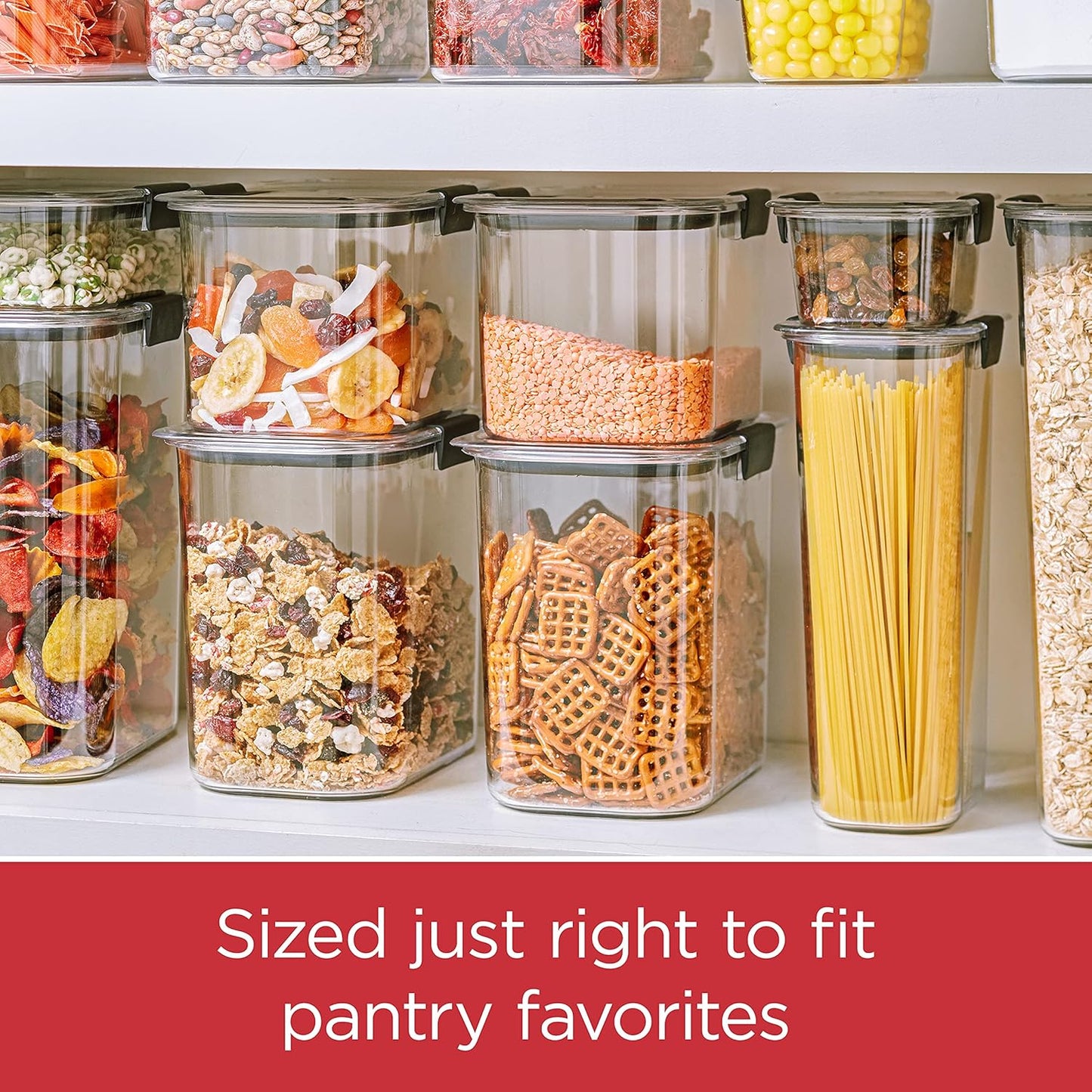 Rubbermaid Brilliance 12-Cup Airtight Food Storage Container, Perfect for Pantry Staples, Clear/Grey