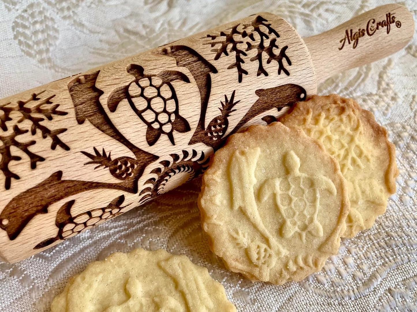 HAWAII 3 KID Rolling Pin SET. Wooden Laser Cut Mini Rolling Pins for cookies, play dough, salt dough by Algis Crafts