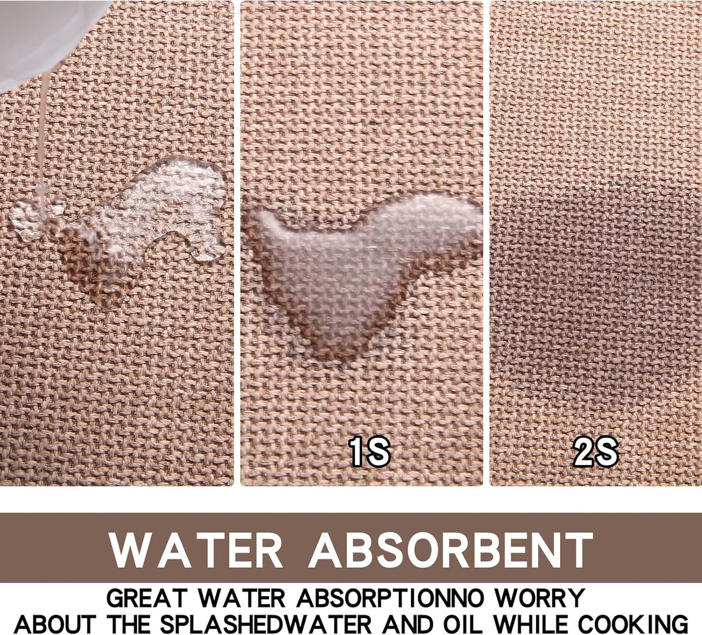 Kitchen Mat Set of 2 PCS, Cushioned Non Slip Rugs for Kitchen Floor, Absorbent Runner Comfort Standing Mats Washable for Kitchen, Office, Home (Camel, 17.3"x47"+17.3"x30")