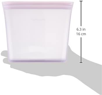 Zip Top Reusable Food Storage Bags | 3 Bag Set [Lavender] - 2 Sandwich, 1 Snack | Silicone Meal Prep Container | Microwave, Dishwasher and Freezer Safe | Made in the USA