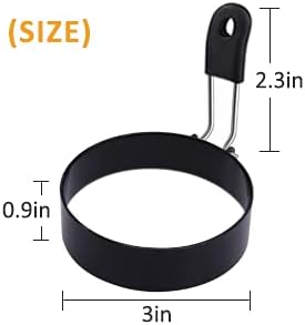 Yevior 2 Pack Eggs Rings,Round Egg Cooker Rings For Frying Shaping Cooking Eggs,Egg Maker Molds Kitchen Gadgets Egg Cooking Rings (2Pack)