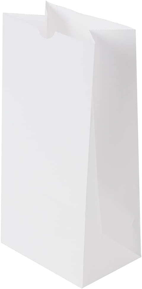 Restaurantware Bag Tek 8lb Paper Bags 100 Disposable Lunch Bags - Large For Lunches Sandwiches And Snacks White Paper Kraft Paper Bags For Shopping Party Favors Or Gifts