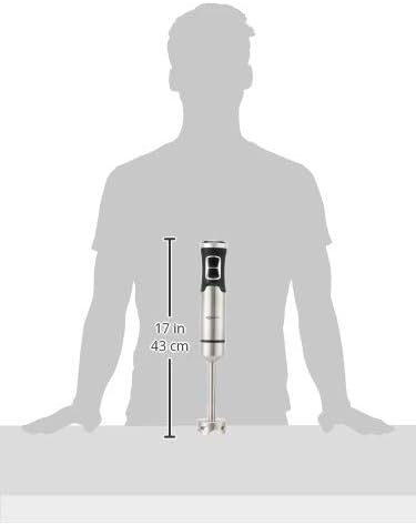 Amazon Basics Multi-Speed Immersion Hand Blender for Kitchen Mixing, Smoothies, Soups, 500 Watt Powerful, Silver