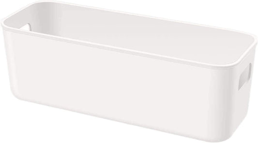 Set Of 4 Plastic Storage Bins,Versatile Kitchen Pantry Organization and Storage,for Plastic Storage Container Under Bed,Under Sink Bathroom Organizer (White, 4 Pack Narrow)