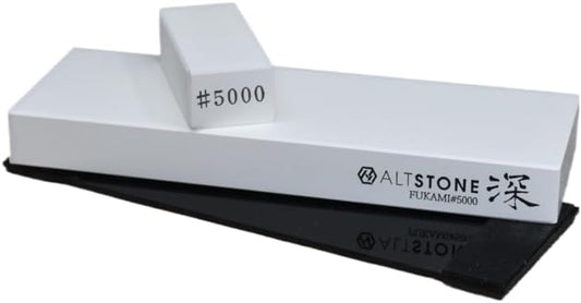 Whetstone Sharpening stone finishing very fine grit 5000 w/Nagura, 7.1" x 2.4" x 0.8" (Pro Power. Perfectly Compact for home use), Made in Japan (#5000)