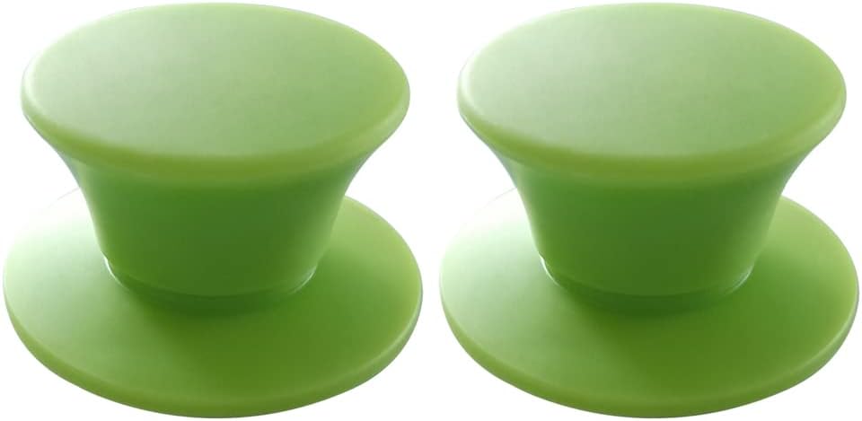 JoyTube Universal Pot Pan Lids Replacement Knob, Silicone Heat Resistant Pan Cover Holding Handles BPA Free Dishwasher Safe Fits Skillets and Kitchen Cookware (Pack of Two-Green)