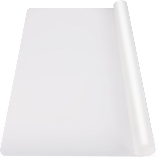 Ewen 39.4x23.5in 2mm Extra Large Silicone Mat, Thick Heat Resistant Placemat Silicone Mats for Kitchen Counter, Bar Workbench Table Protector Cover Pad for Air Fryer Coffee Maker Stove Translucent