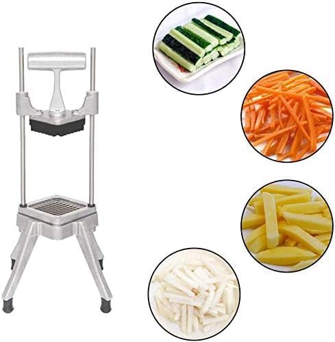 Commercial Vegetable Fruit Chopper W/6-Wedge Slicer&1/4″&3/8″&1/2" Blade Professional Food Dicer French Fry Cutter Onion Slicer Stainless Steel For Tomato Peppers Potato Mushroom