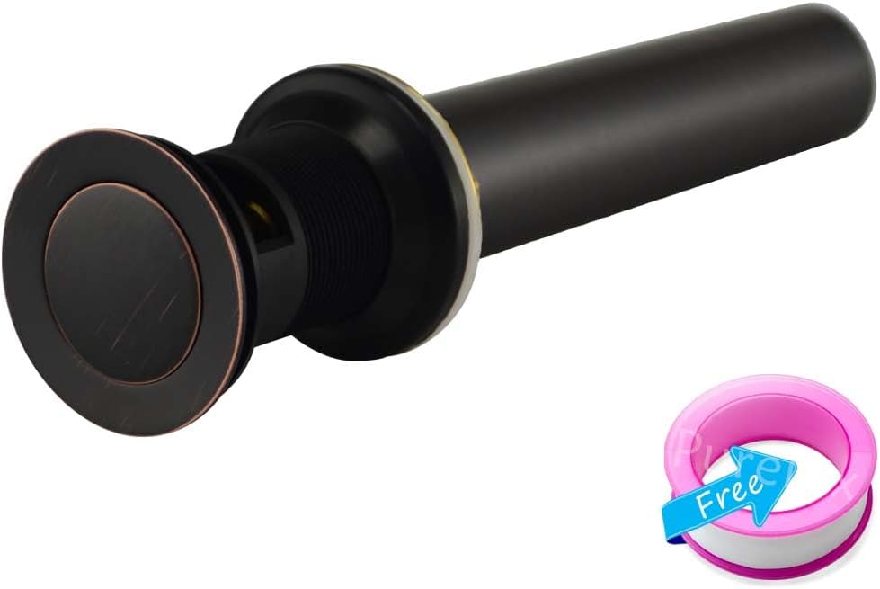 Purelux Bathroom Sink Drain Stopper Faucet Vessel Vanity Sink Pop Up Drain Assembly with Overflow, Oil Rubbed Bronze