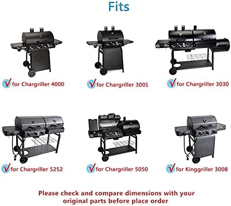Uniflasy Porcelain Cast Iron Grill Cooking Grates for Chargriller 5050, 3001, 3008, 3030, 3725, 4000, 2121, King Griller 3008, 5252, 19 3/4 Inch Coated Cast Iron Grill Grid Grates Replacement