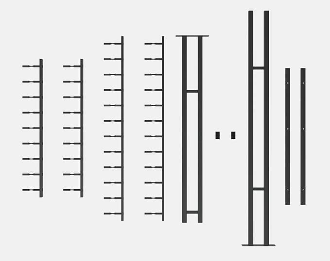 Ultra Wine Racks Floor-to-Ceiling Mount Display (1 Side, Single Deep, Black, Holds 21 Wine Bottles) - Modern Metal Wine Storage for Wine Cellars, Home Bars, Kitchens, and Dining Rooms