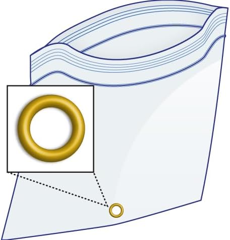 GPI - 10" x 13" Reclosable Zip Bags with Bottom Hang-hole & Pre-inserted 12" Twist-tie. 4 Mil Heavy-duty Resealable Zipper Baggy with Grommet/Metal Eyelet for Hanging (Insert Size 10x11.5) 100 Pack