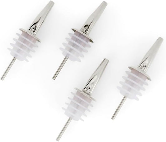 Molimoli Pour Spout Made of Stainless Steel with Automatic Anti-Oxidation Mechanism, Bottle Pourers for Alcohol and Liquor, Olive Oil Dispenser Spout, Wine Pourer Spout,Pack of 4,Silver