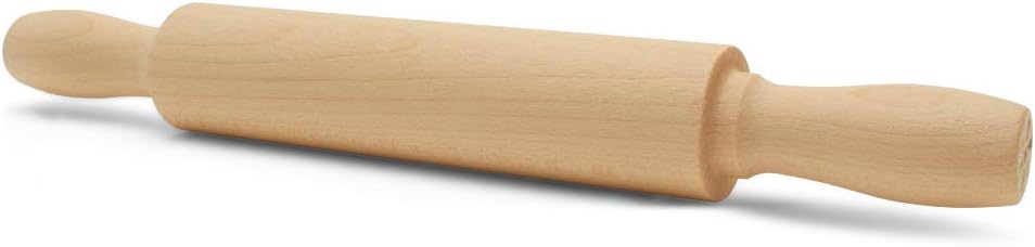 Wooden Mini Rolling Pin, 7 Inches Long, Pack of 6, Perfect for Fondant, Pasta, Baking in the Kitchen, Play-doh, Crafting and Imaginative Play, by Woodpeckers