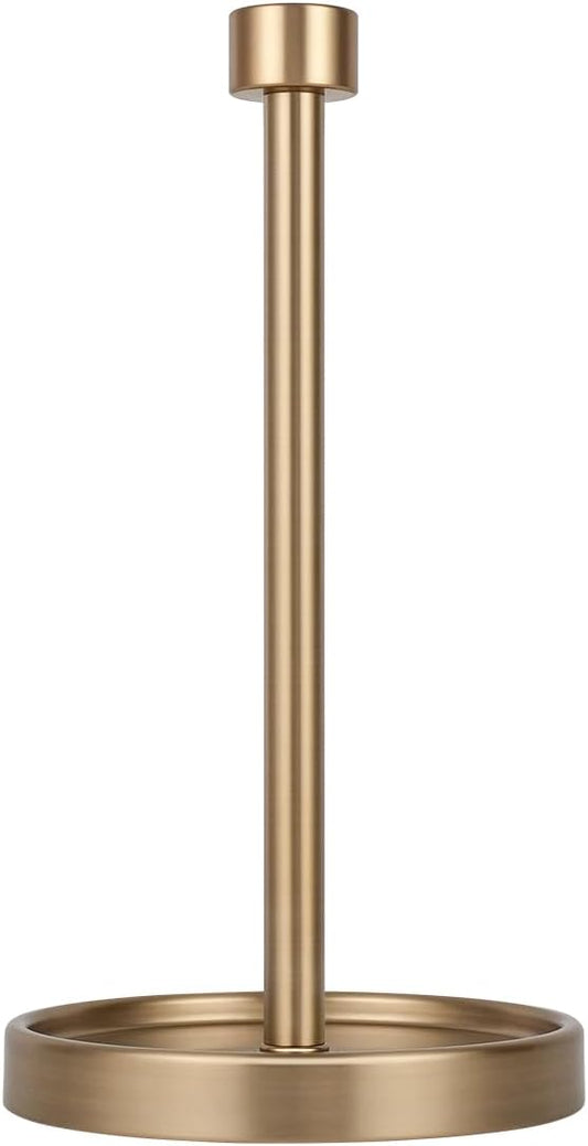 Ivilon Countertop Paper Towel Holder - Modern End Cap Minimalist Design - Color Warm Gold